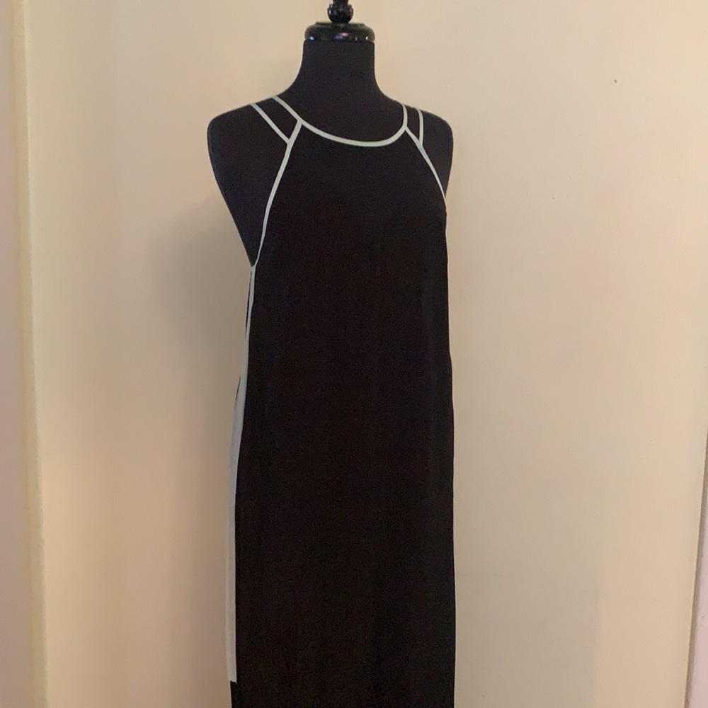Pink Stitch Joplin Maxi Dress Black and Light Blue, NWT, Size 8, style 1464-8002